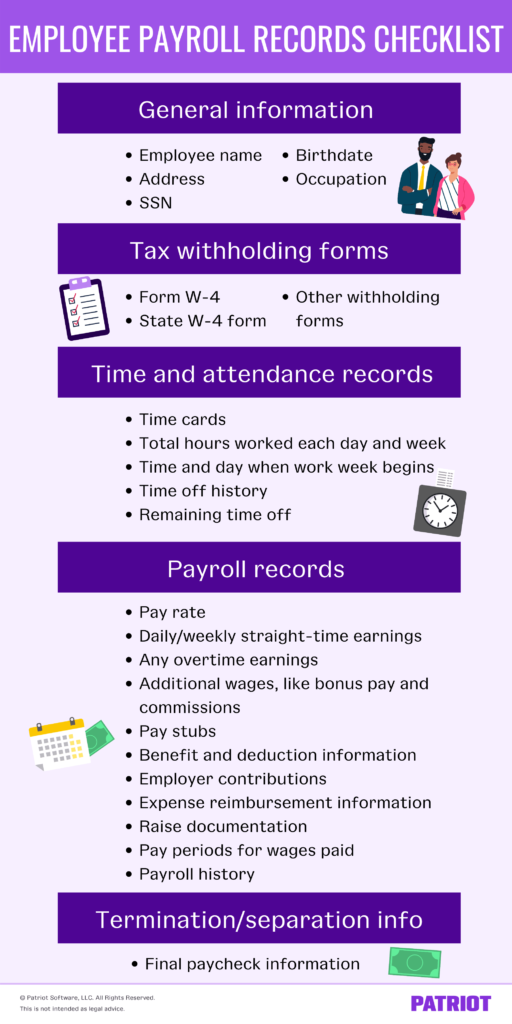 employee payroll records check for business owners