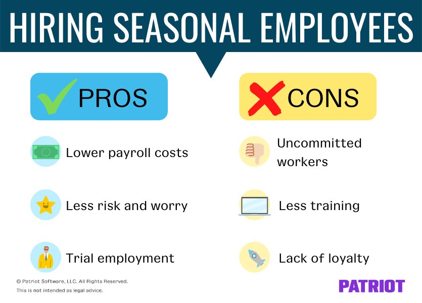 hiring seasonal employees pros and cons list