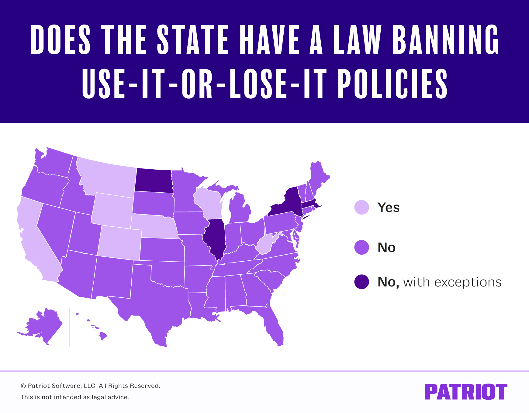 states that have a law banning use-it-or-lose-it policies map