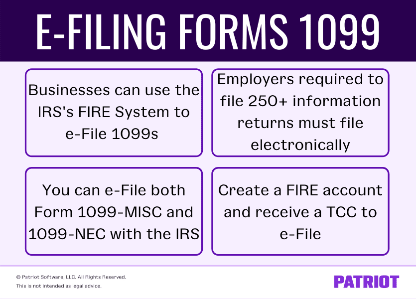 e-filing 1099 forms with the IRS